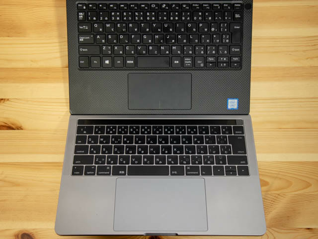 DELL XPS13 MBP13比較 キーボード