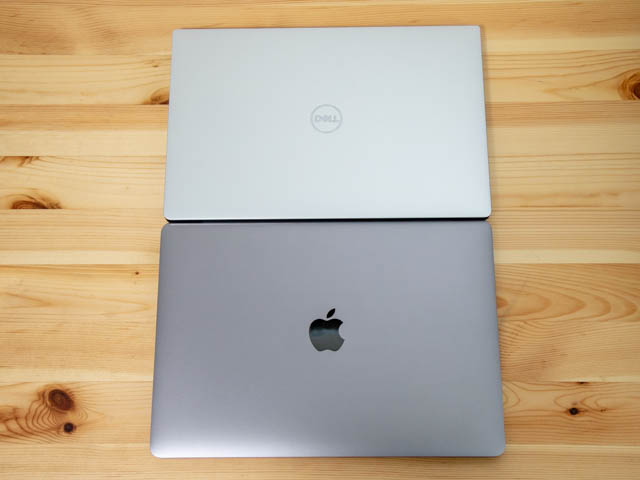 DELL XPS13 MBP13比較 上面
