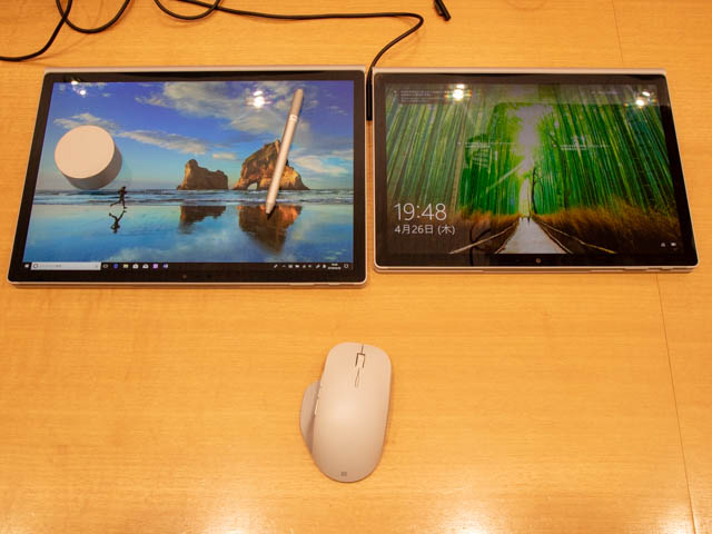 マイクロソフト イベント 201804 SurfaceBook2 13and15インチ スタジオモード横並び