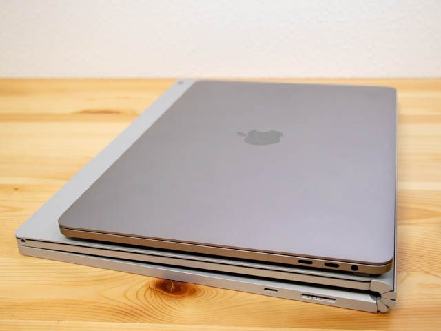 SurfaceBook2 15inch MPB比較 厚み