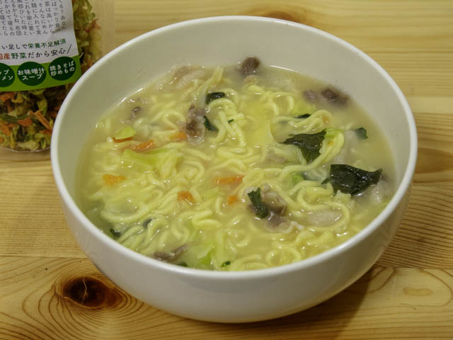 乾燥野菜 袋麺ちゃんぽん-実食